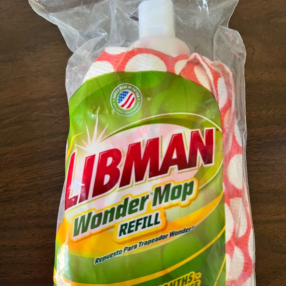 Libman Wonder Mop Refill 2001 Red White Microfiber Machine Washable Floor Head